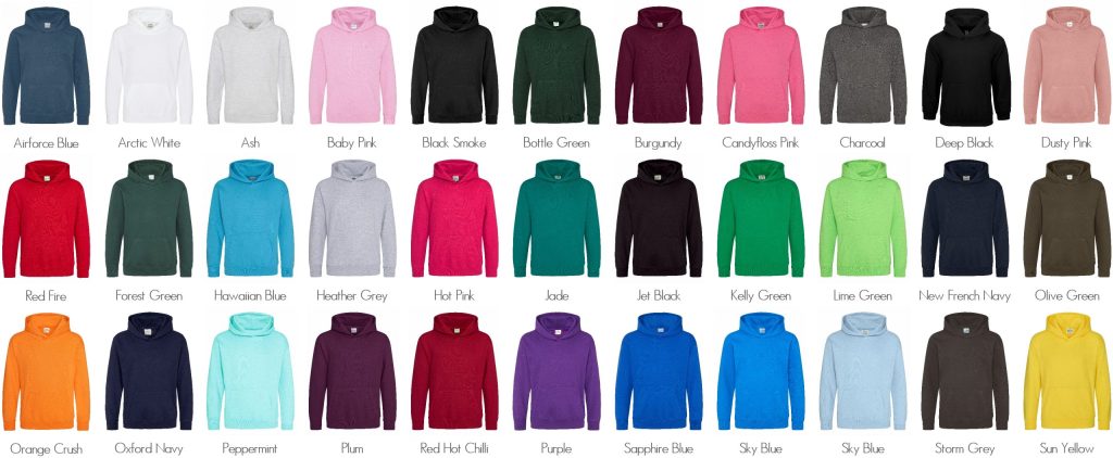 School Leavers Hoodies Colour Options